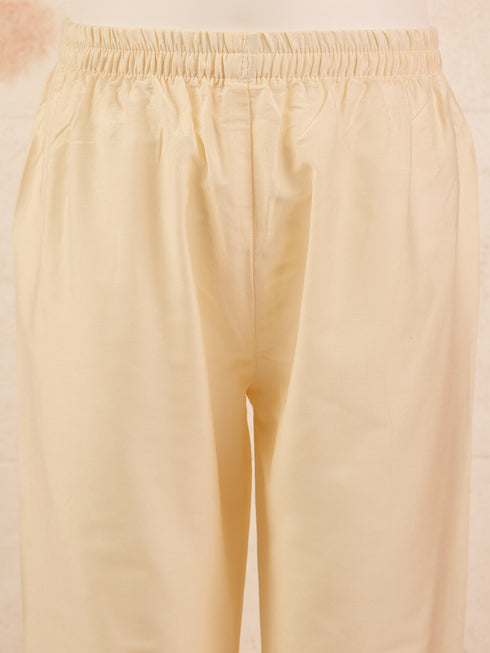 Vastramay Girls' Blue Cotton Kurta with Pyjama Set