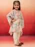 Vastramay Girls' Beige Cotton Kurta with Pyjama Set