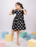 Black Polka Dot Cotton Dress for Girls