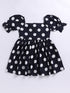 Black Polka Dot Cotton Dress for Girls