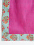 Girl's' Green And Pink Kurta Pant And Dupatta Set