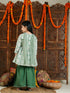 Girl's Green Ikkat Print Sarara Set