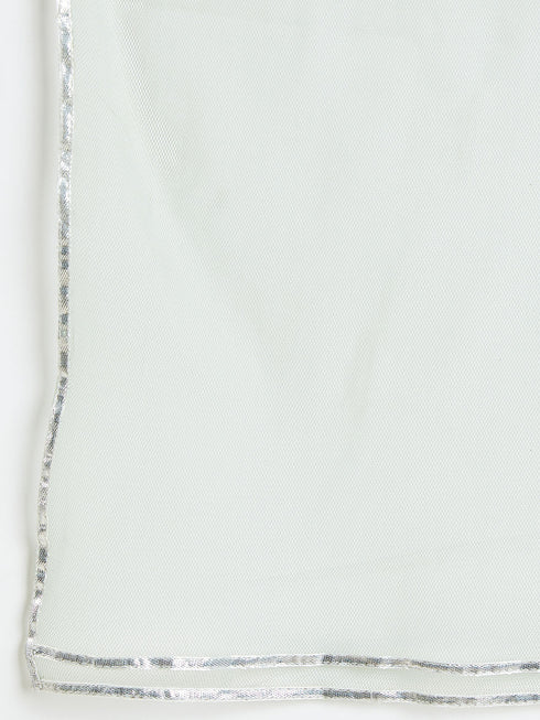 Girl's Green Ikkat Print Sarara Set