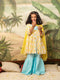 Girl's Yellow Ikkat Print Sarara Set