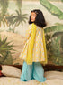 Girl's Yellow Ikkat Print Sarara Set