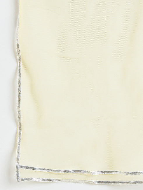 Girl's Yellow Ikkat Print Sarara Set