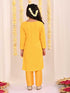 Girl's' Yellow Embellished Kurta Pyjama Set