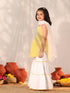 Girl's' Yellow And White Kurta, Sharara And Dupatta Set