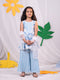 Girl's' Aqua Kurta Sharara Set