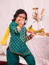 Girl's Green Kurta Salwar And Dupatta Set
