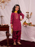 Girl's Pink Kurta Salwar And Dupatta Set