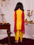 Girl's Yellow Kurta Salwar And Dupatta Set