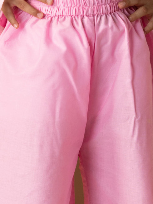 Girl's' Multicolour Kurta Palazzo Set