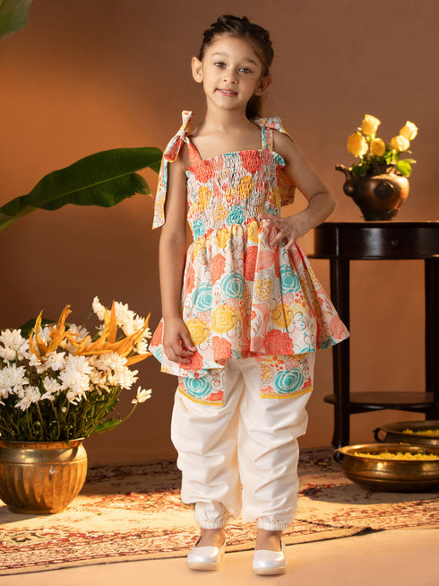 Girl's' Multicolour Kurta And Patiala