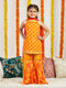 Girl's' Yellow Kurta Sharara And Dupatta Set