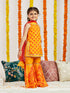 Girl's' Yellow Kurta Sharara And Dupatta Set