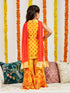Girl's' Yellow Kurta Sharara And Dupatta Set