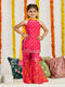 Girl's' Pink Kurta Sharara And Dupatta Set
