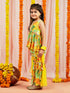 Girl's' Yellow Kurta Sharara And Dupatta Set