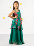 Girl's' Green Kurta Palazzo Set