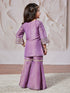 Girl's' Lavender Kurta Sharara And Dupatta Set