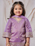 Girl's' Lavender Kurta Sharara And Dupatta Set