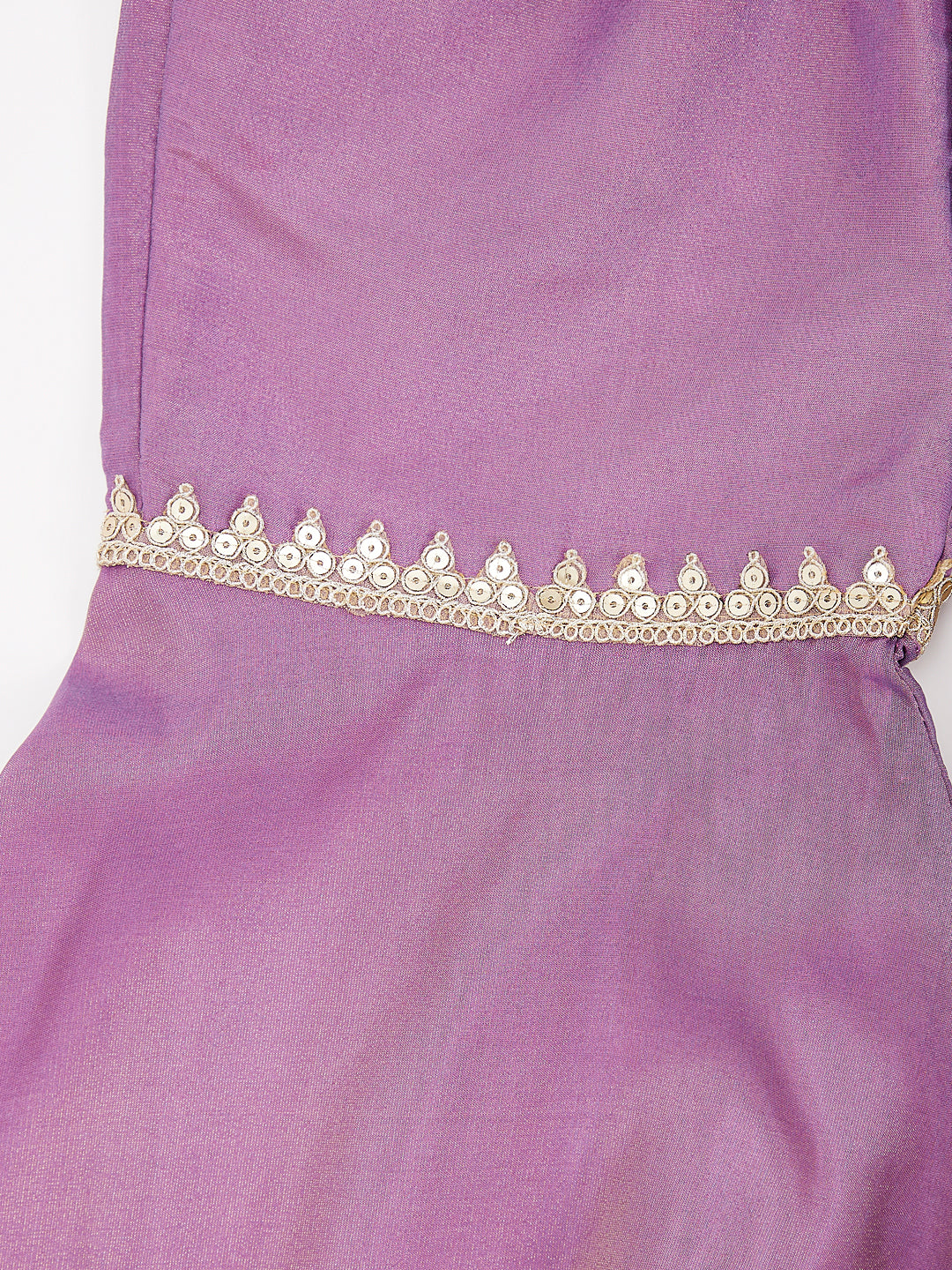 Girl's' Lavender Kurta Sharara And Dupatta Set