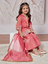 Girl's' Rose Pink Kurta Sharara And Dupatta Set
