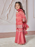 Girl's' Rose Pink Kurta Sharara And Dupatta Set