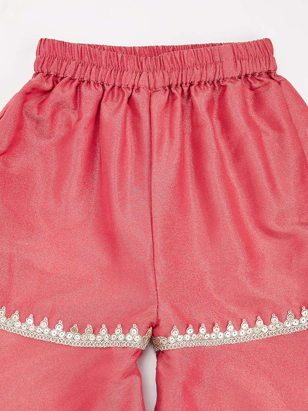 Girl's' Rose Pink Kurta Sharara And Dupatta Set