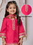 Girl's' Pink Kurta Set With Dupatta