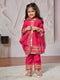 Girl's' Pink Kurta Set With Dupatta