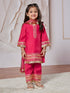 Girl's' Pink Kurta Set With Dupatta
