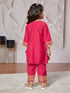 Girl's' Pink Kurta Set With Dupatta