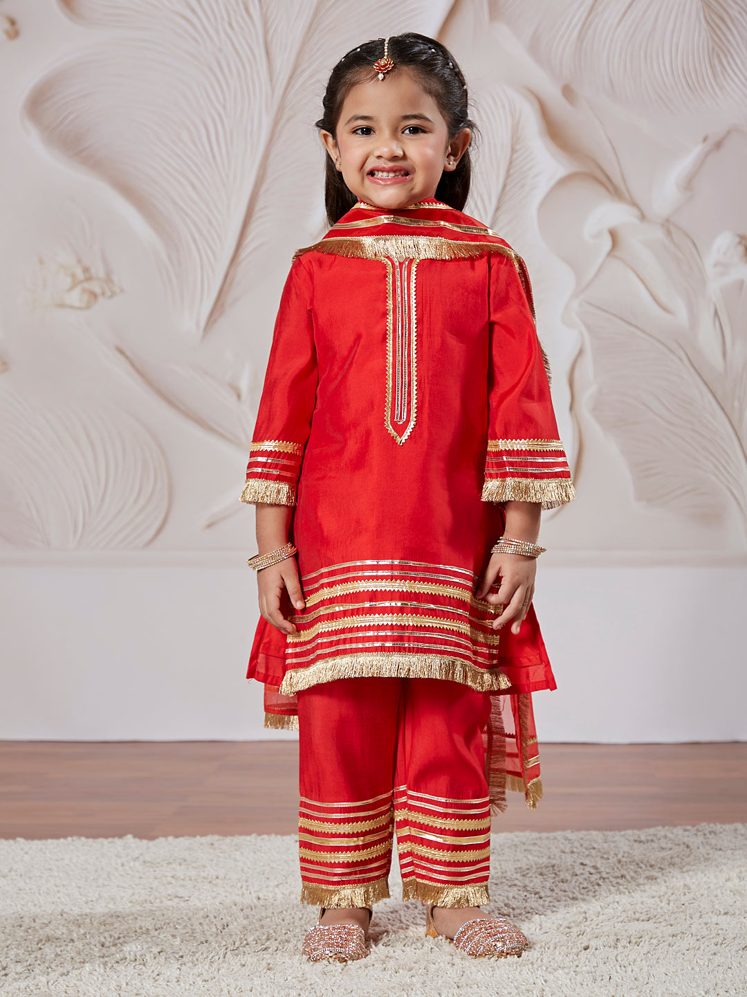 Girl's' Kurta Set With Dupatta