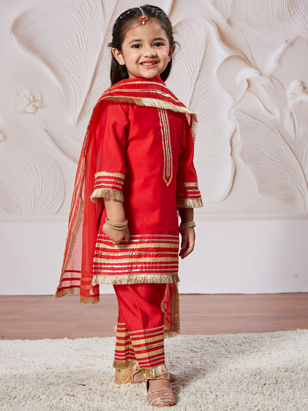 Girl's' Kurta Set With Dupatta