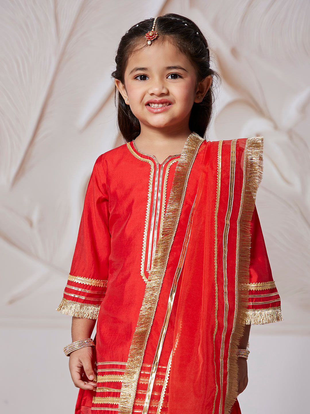 Girl's' Kurta Set With Dupatta
