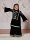 Girl's' Black Kurta Set With Dupatta