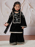 Girl's' Black Kurta Set With Dupatta