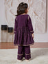 Girl's' Purple Kurta Set With Dupatta