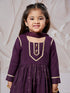 Girl's' Purple Kurta Set With Dupatta