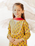 Girl's Tween Mustard Floral Kurta Patiala Set With Dupatta