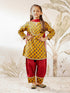 Girl's Tween Mustard Floral Kurta Patiala Set With Dupatta