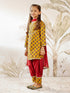 Girl's Tween Mustard Floral Kurta Patiala Set With Dupatta