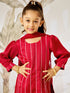 Girl's Maroon Sequin Kurta Patiala Set With Dupatta