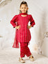 Girl's Maroon Sequin Kurta Patiala Set With Dupatta