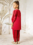 Girl's Maroon Sequin Kurta Patiala Set With Dupatta
