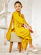 Girl's Mustard Sequin Kurta Patiala Set With Dupatta