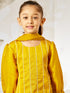Girl's Mustard Sequin Kurta Patiala Set With Dupatta