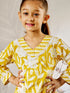 Girl's Yellow Cotton Kurta Pyjama Set